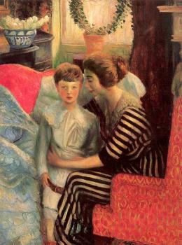 William James Glackens : The artist wife and son